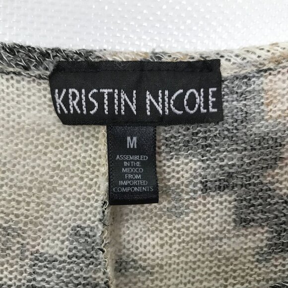 Boat Neck Casual Knit Top Geometric Print Women M, Kristin Nicole - Picture 6 of 7